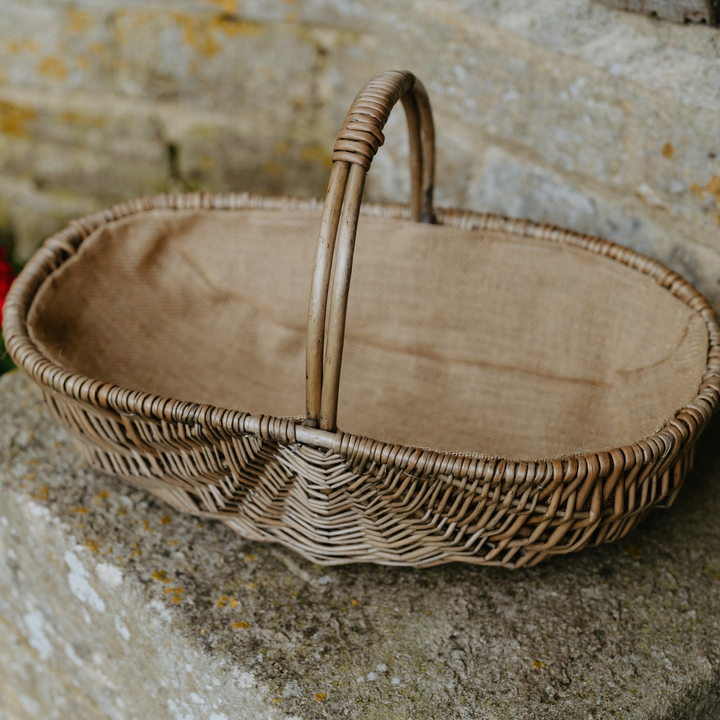 Handmade Shallow Antique Wash Lined Trug - Large