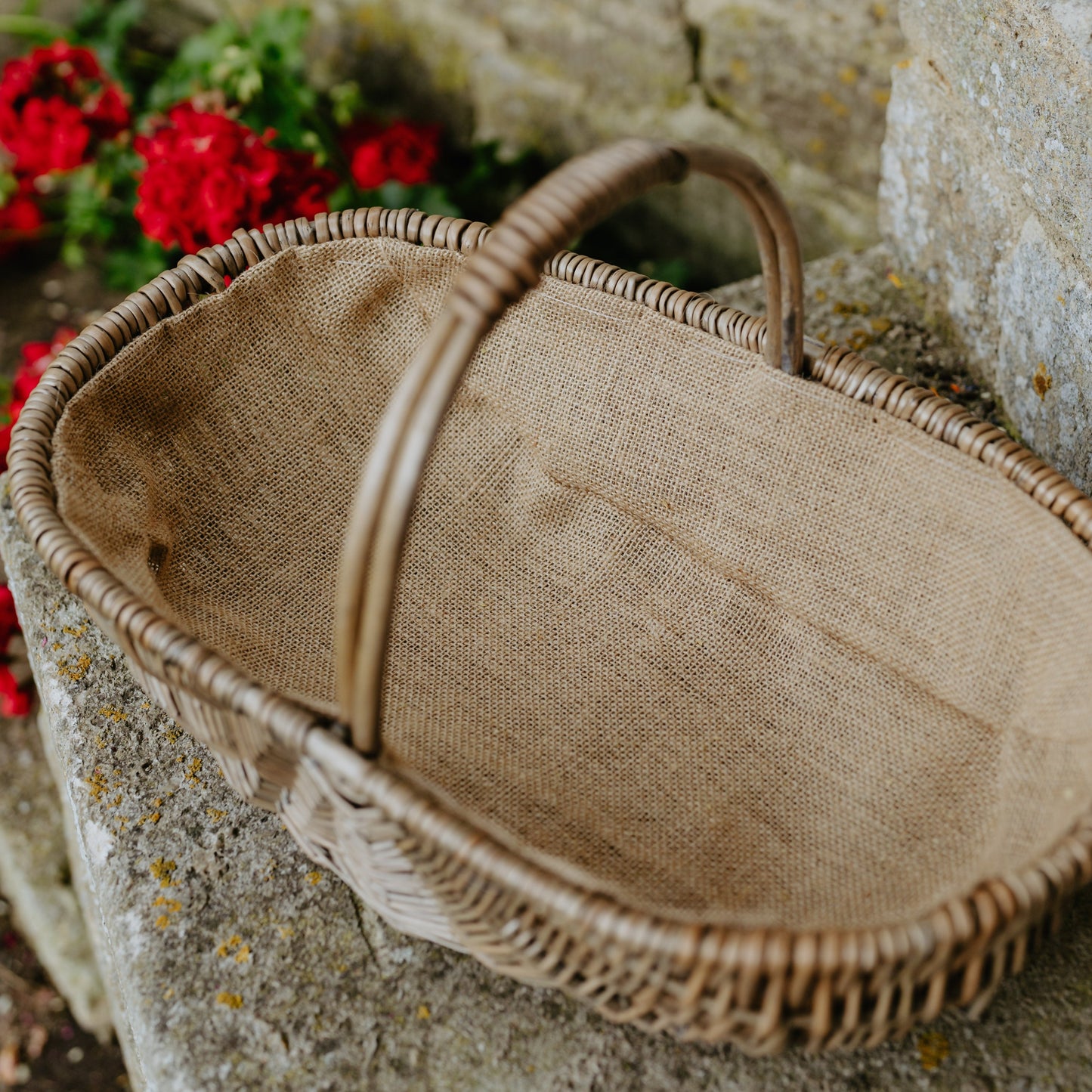 Handmade Shallow Antique Wash Lined Trug - Large