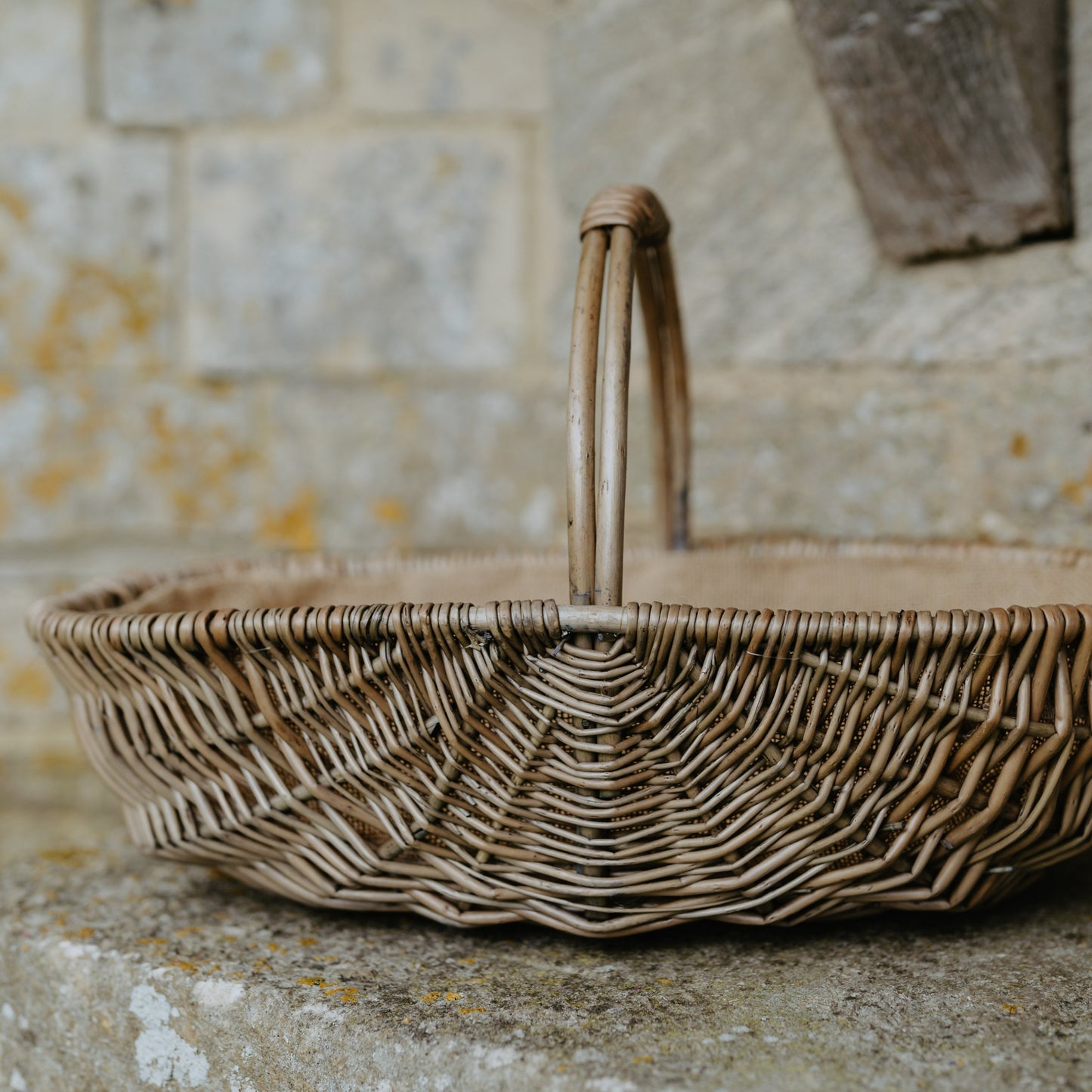 Handmade Shallow Antique Wash Lined Trug - Large
