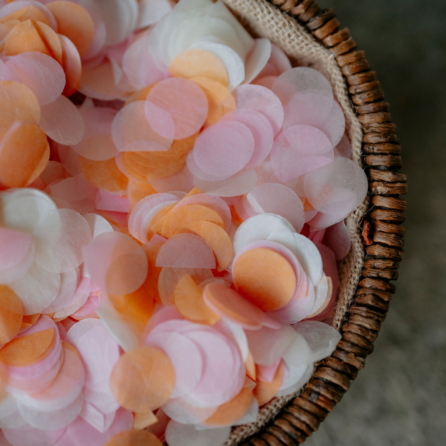 Pink, Ivory & Orange Biodegradable Paper Confetti