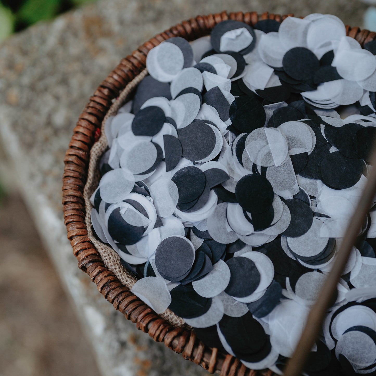 Black & White Biodegradable Paper Confetti