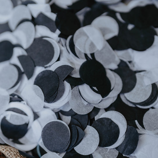 Black & White Biodegradable Paper Confetti